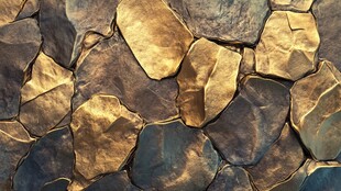 金色石块拼接纹理背景