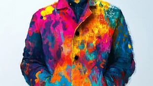 彩色泼墨风个性潮流夹克