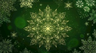 绿色梦幻雪花背景图案