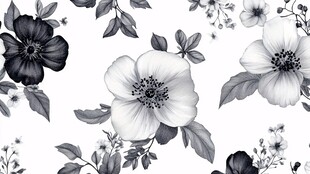 黑白花卉图案设计