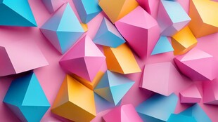 多彩立体几何图案背景