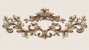 复古金色雕花装饰元素