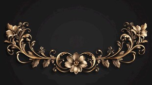 金色花卉装饰华丽边框