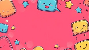 可爱聊天气泡粉色背景图