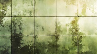 复古绿色瓷砖墙面纹理