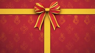 红色背景上的精美蝴蝶结