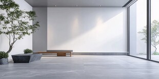 简约明亮的室内空间场景