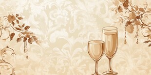 香槟美酒 优雅花卉背景