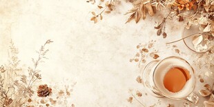 秋日温馨茶饮与自然装饰