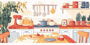 温馨厨房场景 烹饪好地方