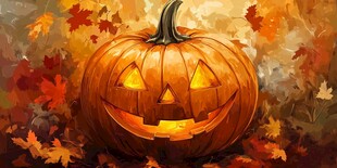 秋日南瓜灯 万圣节的氛围