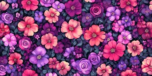 缤纷花卉图案 梦幻浪漫风