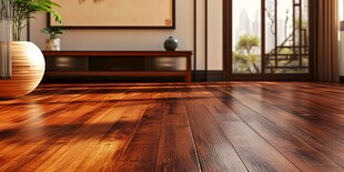 温馨木质客厅地板室内景