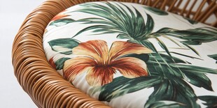 藤编椅上的花卉绿植坐垫