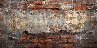 老旧斑驳砖墙纹理特写