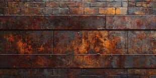 生锈金属板墙面纹理特写