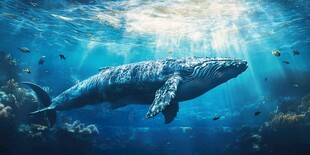 深海巨鲸悠游梦幻海底世界