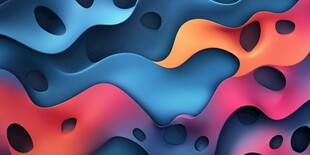 梦幻渐变孔洞流体艺术图案