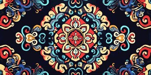 传统民族风绚丽花纹图案