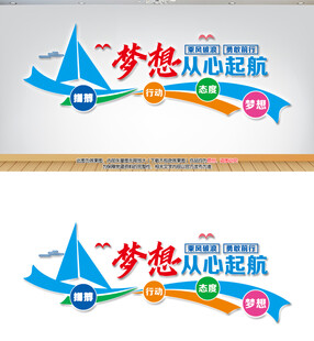  梦想起航励志标语文化墙
