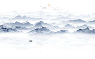 新中式山水背景墙