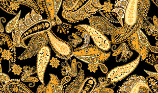 奢华金色佩斯利花纹图案