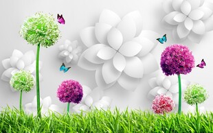 3D蒲公英背景墙