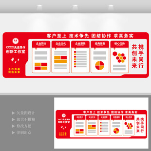 红色企业文化墙