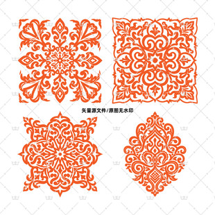 矢量花纹中欧式古典花纹