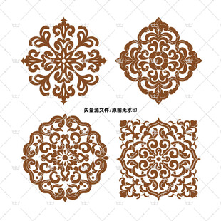 矢量中欧式复杂装饰花纹