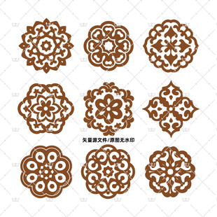 矢量圆形花纹装饰花纹