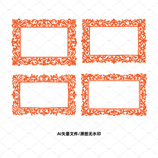 古典复古花纹相框边框