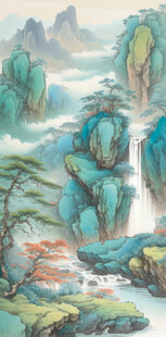水墨山水间的诗意自然景观