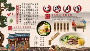过桥米线背景墙