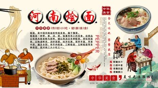 河南烩面背景墙