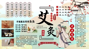 艾灸养生背景墙