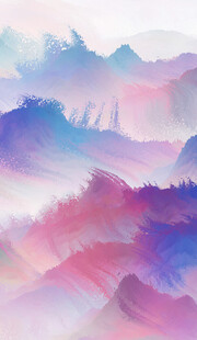 梦幻渐变山水风景图