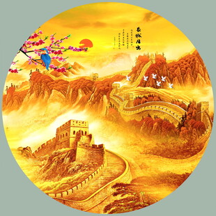 圆形山水画