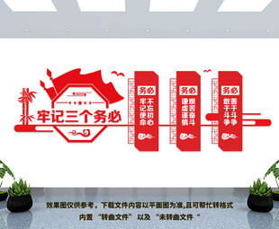 牢记三个务必文化墙