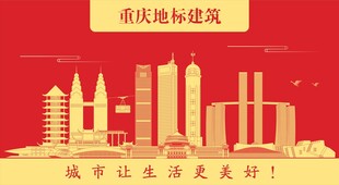 重庆地标建筑剪影