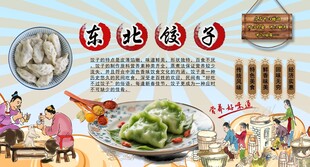 东北饺子背景墙
