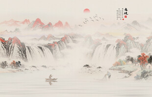 新中式水墨山水画