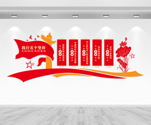 五个坚持党建文化墙