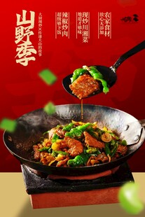 辣椒炒肉美食海报
