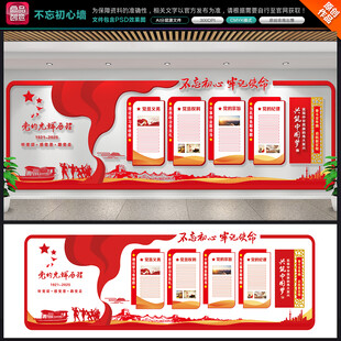 不忘初心牢记使命党建文化墙