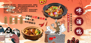 啤酒鸭背景墙