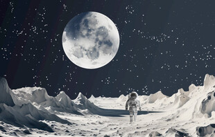 灰色宇宙星空月球背景墙