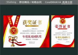 优秀大奖证书