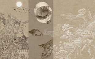 古风山水奇幻插画