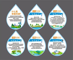水滴形环保主题标签设计